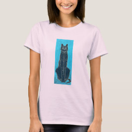 Black Cat-Vintage-utseende Tee Shirt