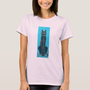 Black Cat-Vintage-utseende Tee Shirt