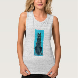 Black Cat-Vintage-utseende Tee Shirt