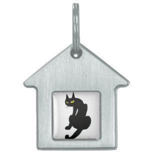 BLACK CAT vit ID-bricka Husdjur