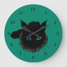 Black Cat Wall Clock - Anpassningsbar Färg