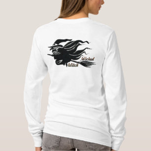 Black Cat Wicked Witch Halloween T-shirt