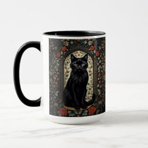 Black Cat William Morris Inspired Mugg