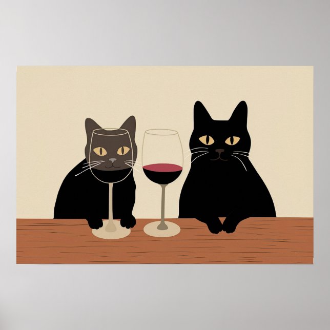 Black Cat Wine Lover  Poster (Framsidan)
