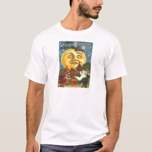 Black Cat Witch Fladdermus Full Moon T Shirt