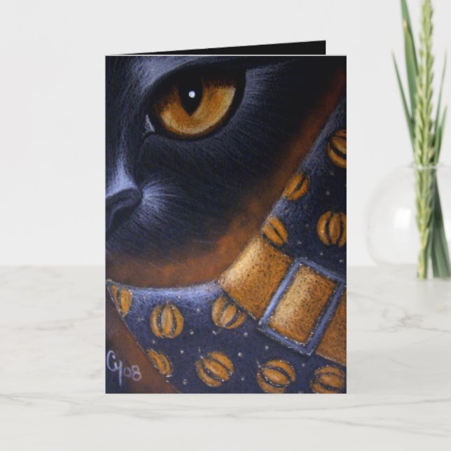 BLACK CAT - WITCH HAT Card Kort (Framsida)