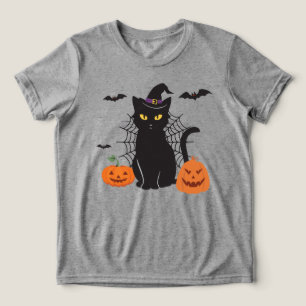 Black Cat Witch Hat T Shirt