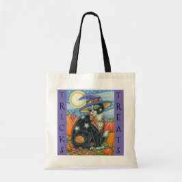 BLACK CAT WITCH & MOUSE HALLOWEEN BUS ELLER GODIS TYGKASSE