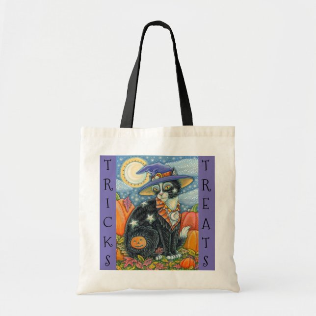 BLACK CAT WITCH & MOUSE HALLOWEEN BUS ELLER GODIS TYGKASSE (Framsidan)