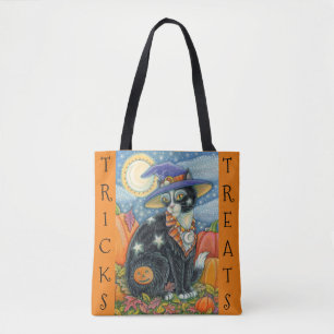 BLACK CAT WITCH & MOUSE HALLOWEEN BUS ELLER GODIS TYGKASSE