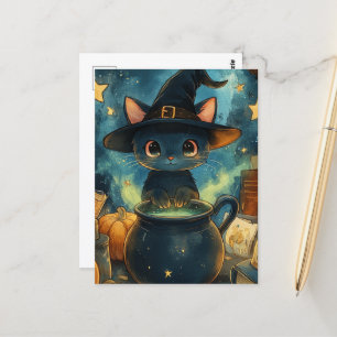 Black Cat Witch Vykort