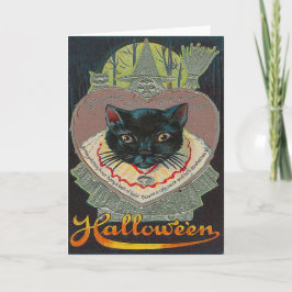 Black Cat Witch Witching Hour Full Moon Kort
