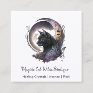 Black Cat Witchy Fyrkantigt Visitkort