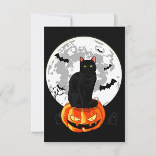 Black Cat Witchy Spellbook Spooky Halloween Magic Inbjudningar