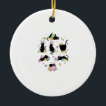 Black Cat with Bunny Eggs Happy Easter Day Matchin Julgransprydnad Keramik<br><div class="desc">Black Cat with Bunny Eggs Happy Easter Day Matching T-Shirt</div>