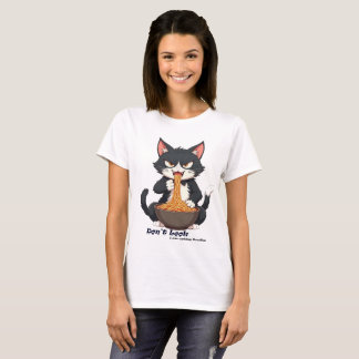 Black Cat Women Noodle T Shirt