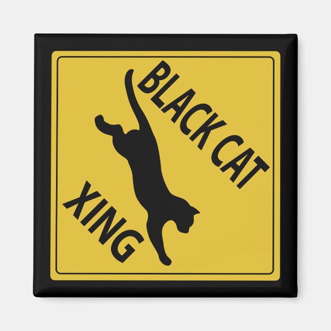 Black Cat Xing Magnet (Framsidan)