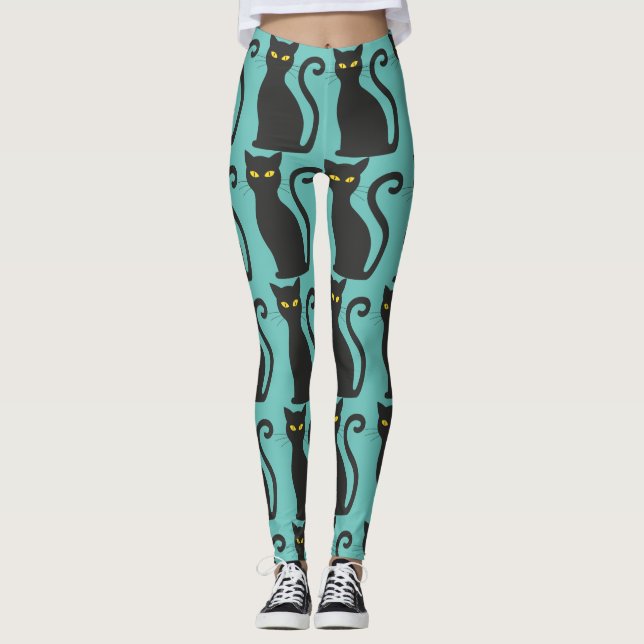 BLACK CAT YOGA BYXOR LEGGINGS (Framsida)