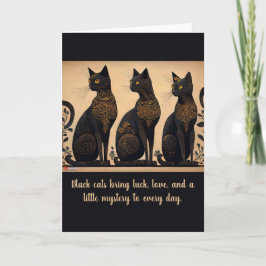 Black Cats Lover Folded Greeting Card Kort