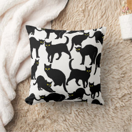 Black Cats on White Kudde