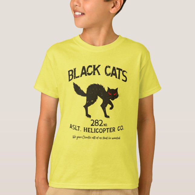 Black Cats Vintage Emblem T Shirt (Framsida)