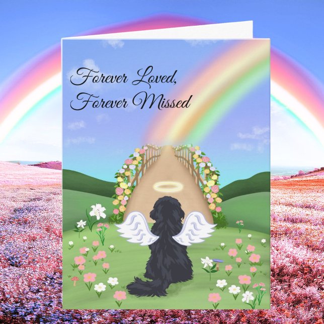 Black Cavalier King Charles Rainbow Bridge  Kort (Skapare uppladdad)