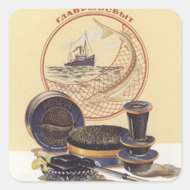 Black Caviar Fyrkantigt Klistermärke (Framsida)