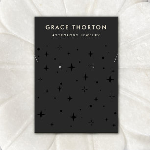 Black Celestial Stars Earring och Necklace Busine Visitkort