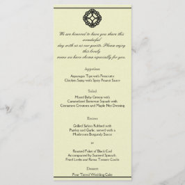 Black Celtic Eternity Knot Bröllop Menu Meny