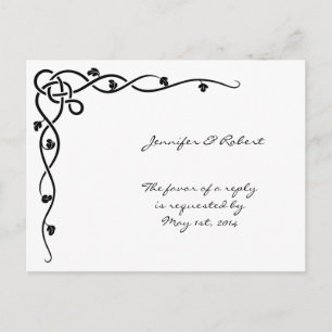 Black Celtic Knot Corner Vine OSA Postcard Inbjudan Vykort