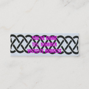 Black Celtic Knot on White Mini Visitkort