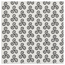 Black Celtic Triple Spiral Triskele på White