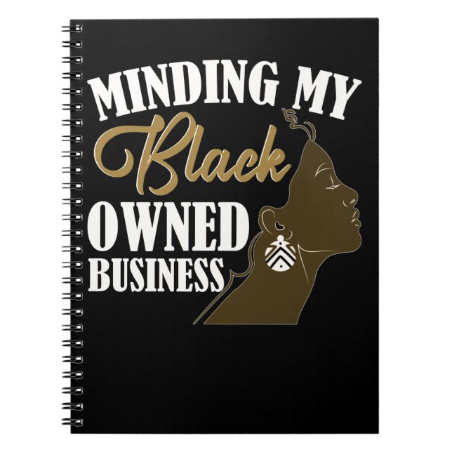 Black CEO Girl Small Business Women Anteckningsbok (Framsidan)