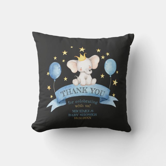 black chalk baby elephant STARS AND BALLOONS Kudde (Framsida)