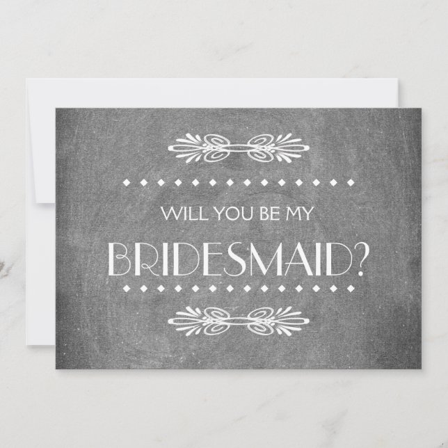 Black Chalk Board, blir du min Bridesmaid Inbjudningar (Framsida)