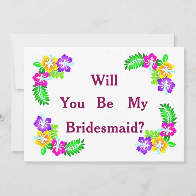 Black Chalk Board Blommigt... Är du min Bridesmaid Inbjudningar (Framsida)