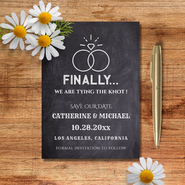 Black Chalk Board Diamond Ringar Trendig Spara Datumet (Skapare uppladdad)