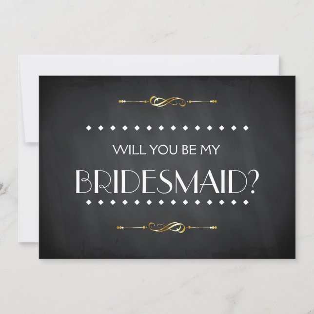 Black Chalk Board... Du blir min Bridesmaid-inbjud Inbjudningar (Framsida)