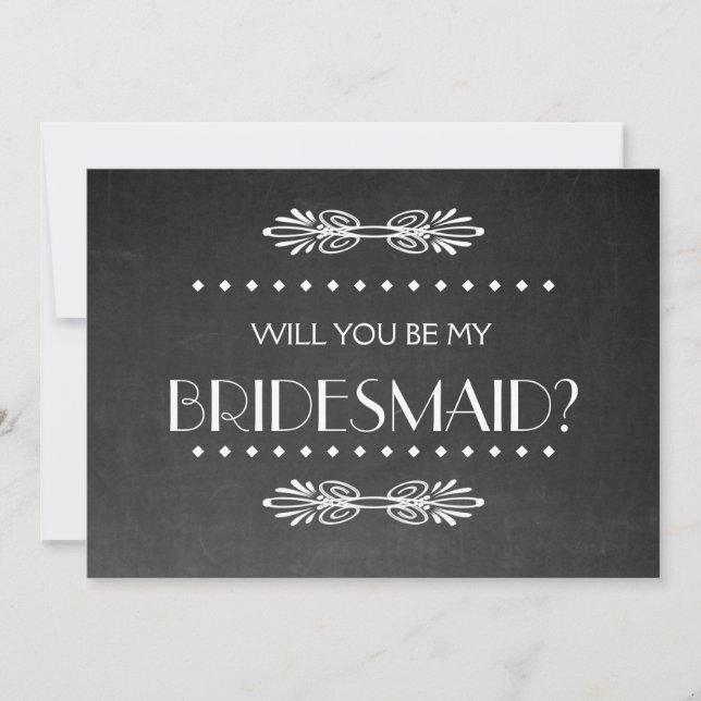 Black Chalk Board... Du blir min Bridesmaid-inbjud Inbjudningar (Framsida)