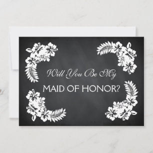 Black Chalk Board Kommer du att vara min MAID OF H Inbjudningar