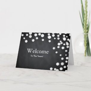 Black Chalkboad Falling Sparkles Polka välkomstlis Kort