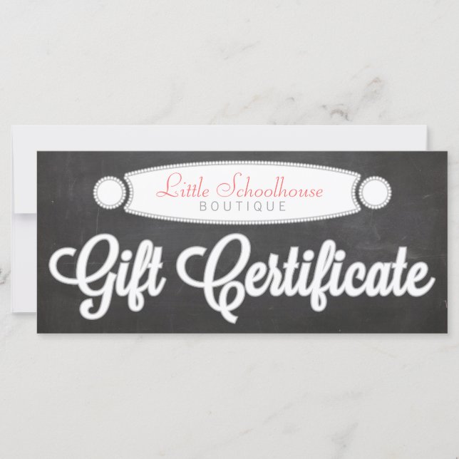 Black Chalkboard - Anpassningsbar Gift Certificate (Framsida)