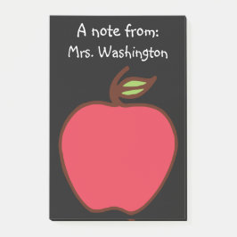 Black Chalkboard Apple Teacher's Post it Notes Post-it Block
