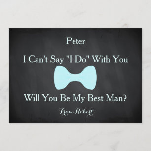 Black Chalkboard Bow Kommer du att bli min Bestman Inbjudningar