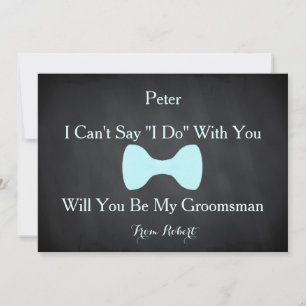 Black Chalkboard Bow, kommer du att bli min Grooms Inbjudningar