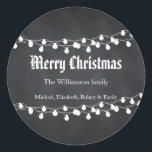 Black Chalkboard Helgdag jul Ljus Runt Klistermärke<br><div class="desc">Det här är Black Chalkboard Helgdag jul-Ljus-dekalen till jul. Underbar för dina helgdag.</div>