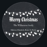 Black Chalkboard Helgdag jul Ljus Runt Klistermärke<br><div class="desc">Det här är Black Chalkboard Helgdag jul-Ljus-dekalen till jul. Underbar för dina helgdag.</div>