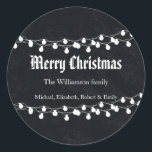 Black Chalkboard Helgdag jul Ljus Runt Klistermärke<br><div class="desc">Det här är Black Chalkboard Helgdag jul-Ljus-dekalen till jul. Underbar för dina helgdag.</div>