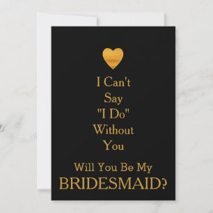 Black Chalkboard kommer du bli min bridesmaid Inbjudningar