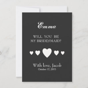 Black Chalkboard kommer du bli min bridesmaid Inbjudningar